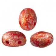 Les perles par Puca® Samos kralen Opaque coral red tweedy 93200/45703
